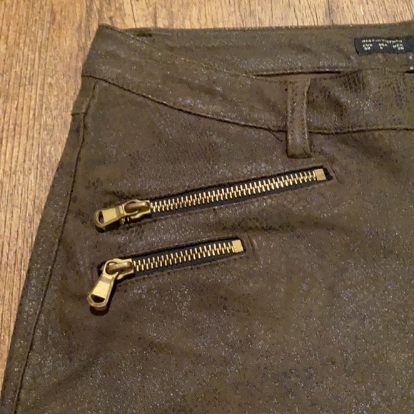 ZARA Python Snakeskin Suede Stretchy Skinny Jeans w/ ankle zips!!! Size 6 - Picture 3 of 16